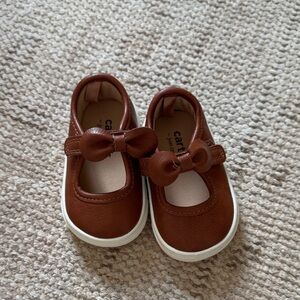 Carter's Brown Dress Shoes with Bow Accent